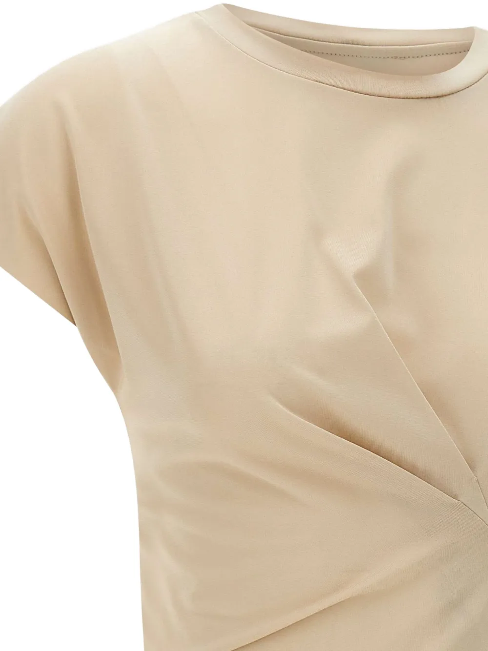 kaos T-shirt met gedrapeerd detail Beige