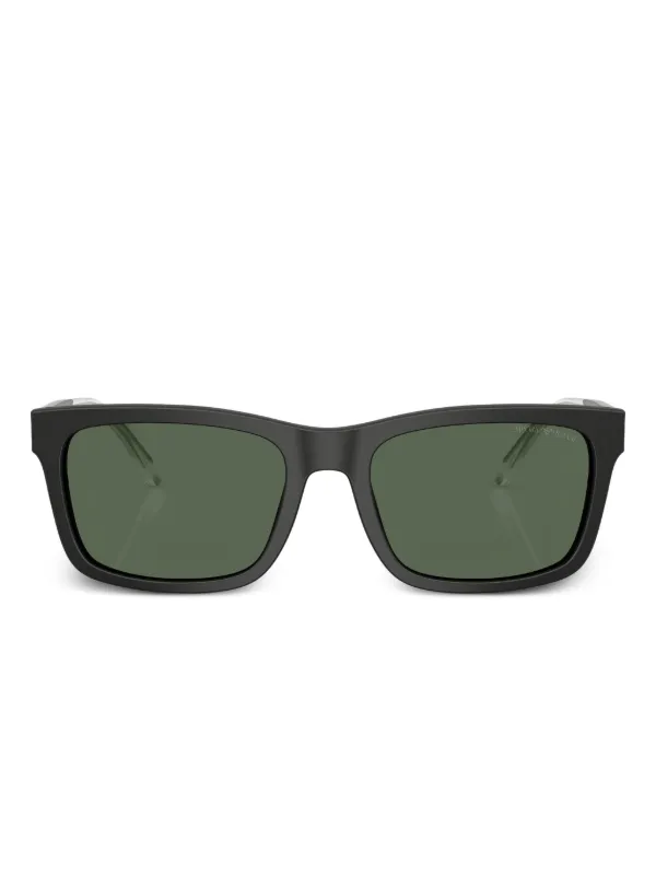 Emporio Armani スクエアフレーム サングラス | ブラック | FARFETCH JP