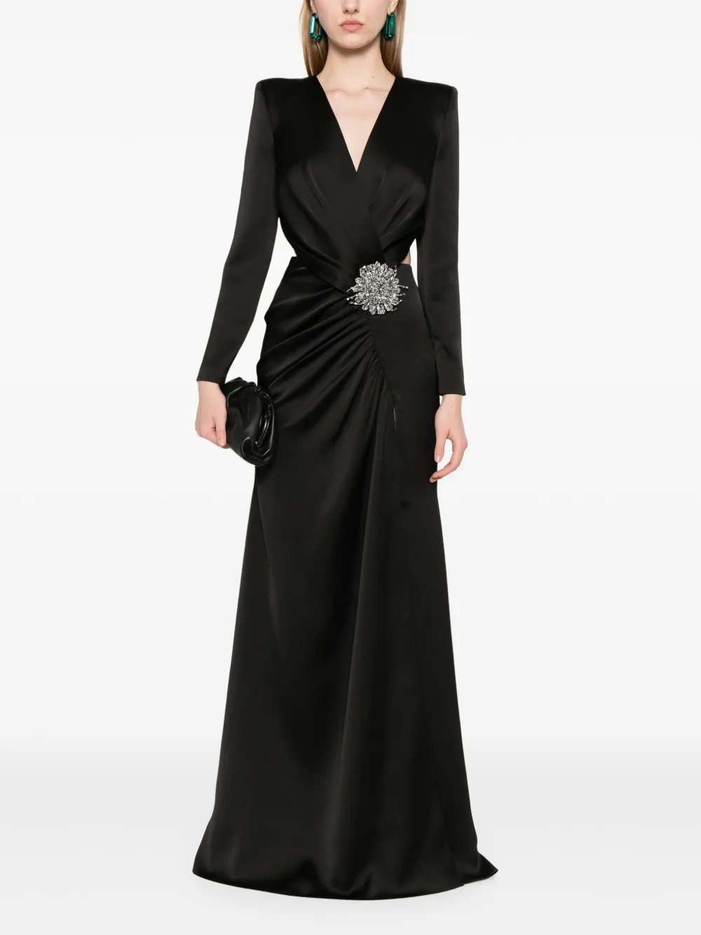 M.Marquise Grace maxi-jurk - Zwart