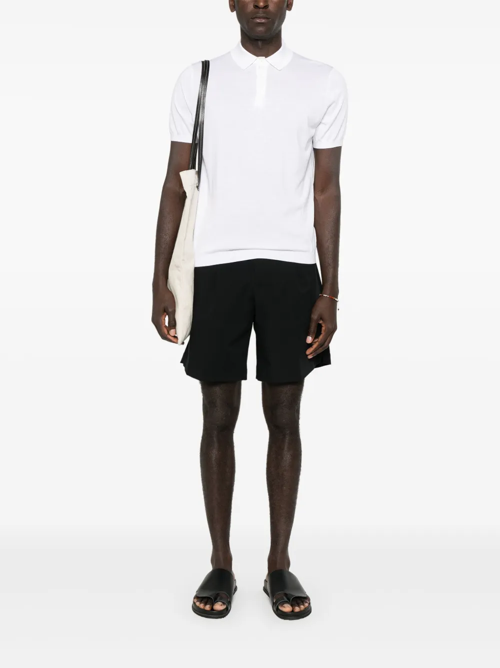Kangra Fijngeribbeld poloshirt - Beige