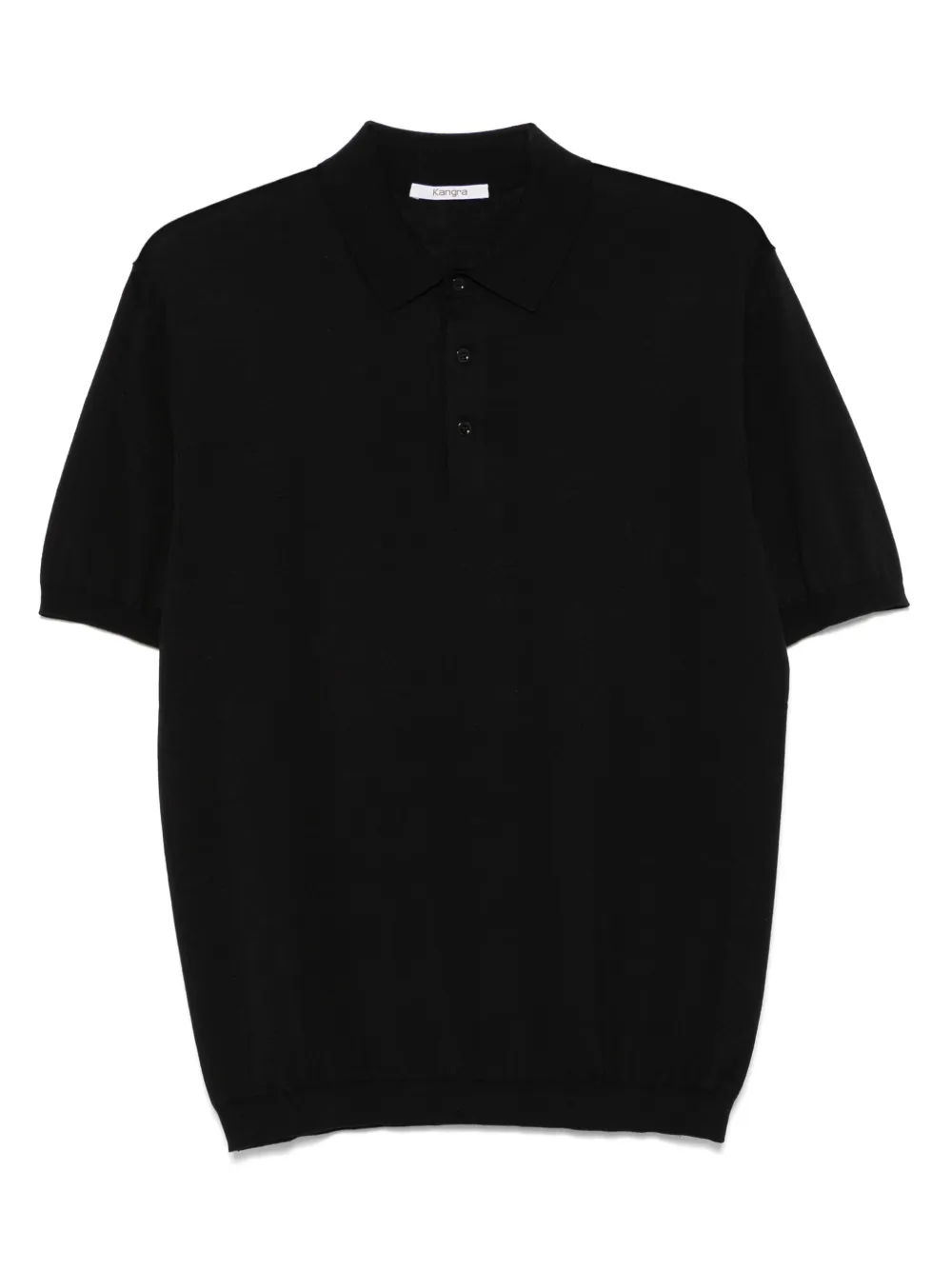 Kangra fine-ribbed polo shirt | Black | Image 1