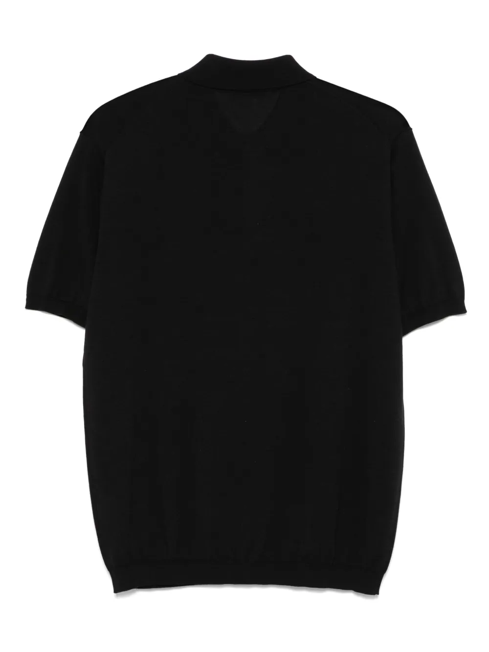 Kangra Fijngeribbeld poloshirt - Zwart