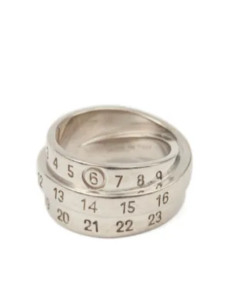 マリア MM6 Maison Margiela Triple Logo Ring | Silver | FARFETCH
