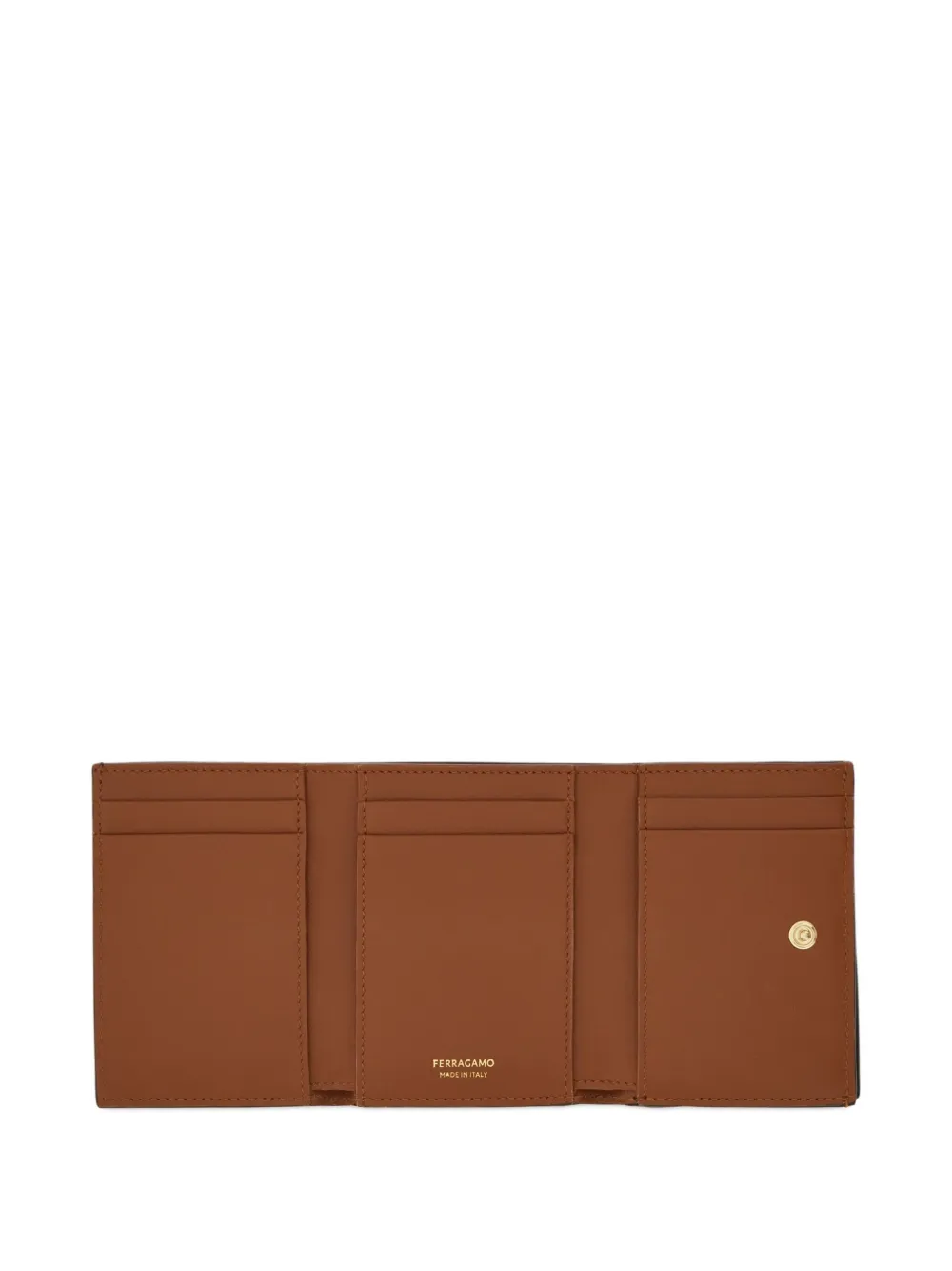 Ferragamo Tweekleurige portemonnee Black Cognac Terracotta