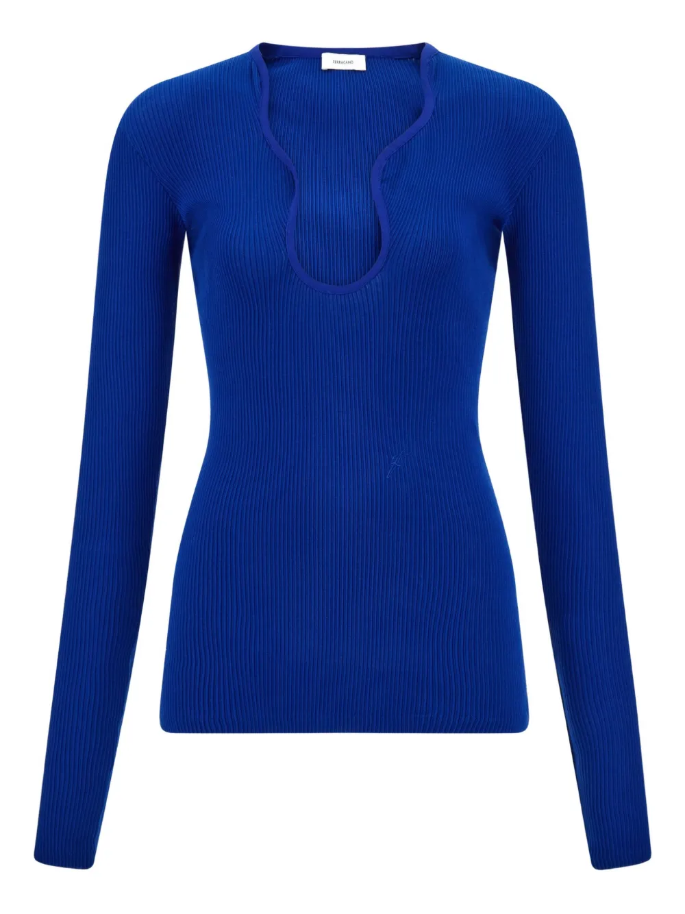 Ferragamo Geribbelde top Blauw