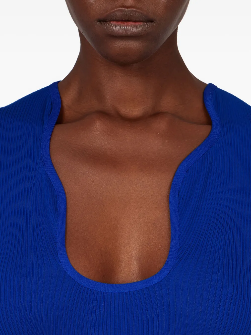 Ferragamo Geribbelde top Blauw
