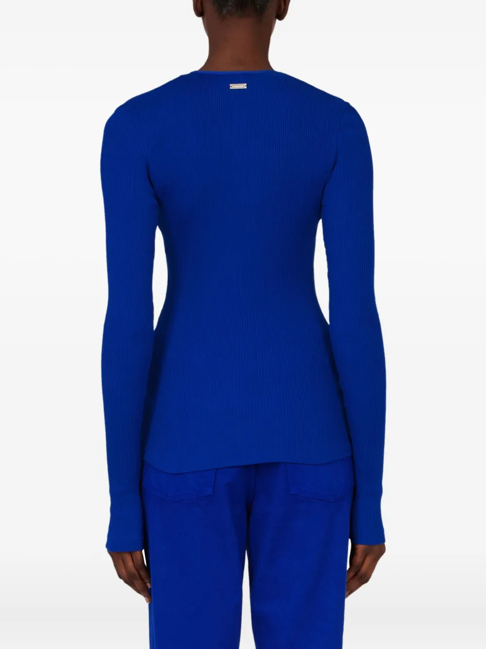 Ferragamo Geribbelde top Blauw