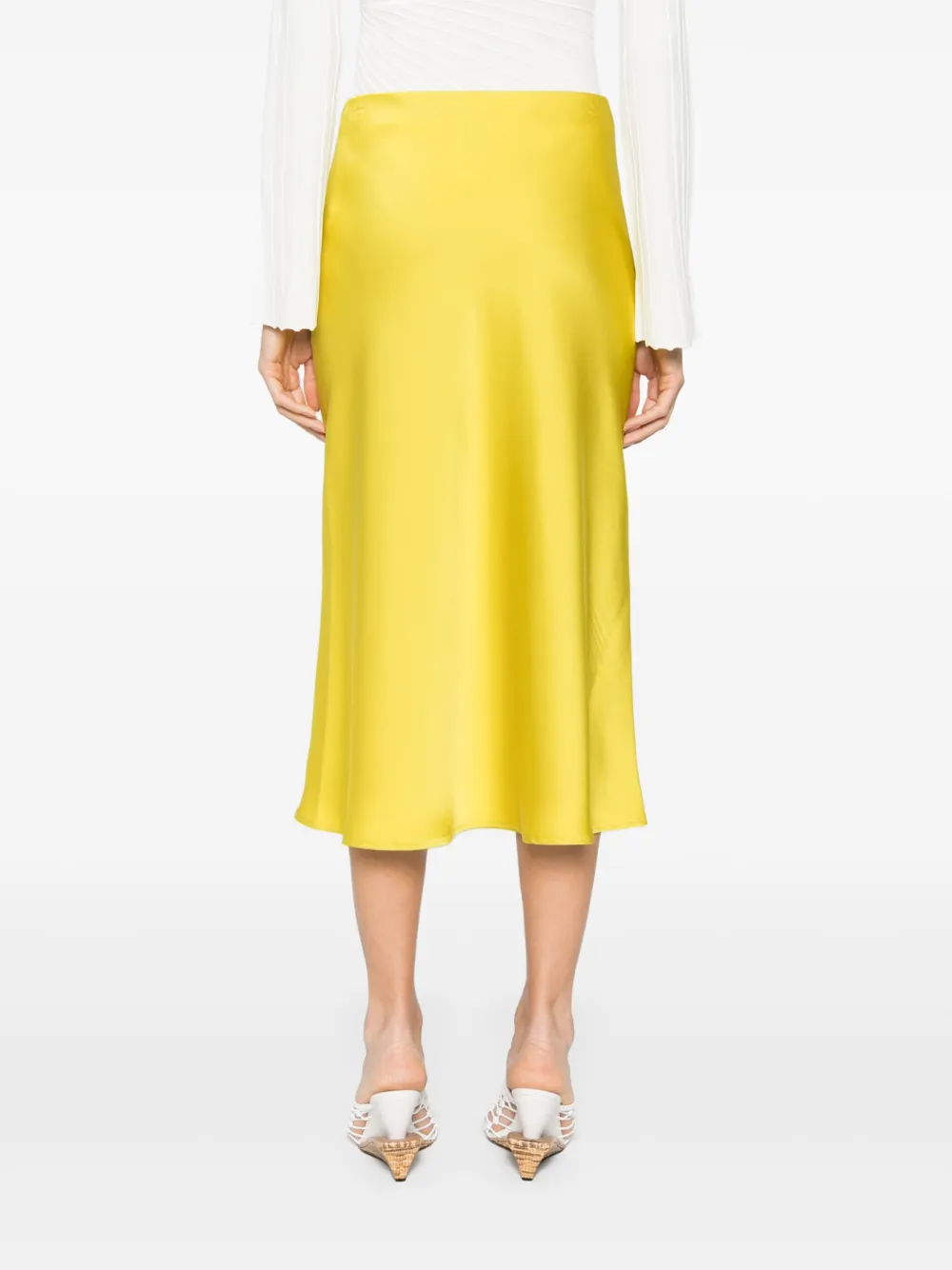 Calvin Klein Satijnen midi-rok Groen