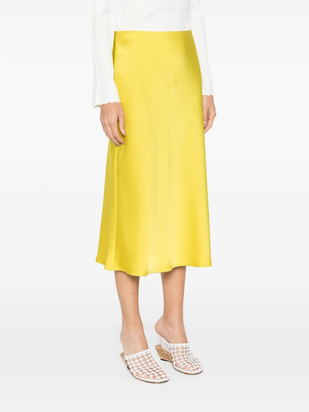 Calvin Klein Satijnen midi-rok Groen