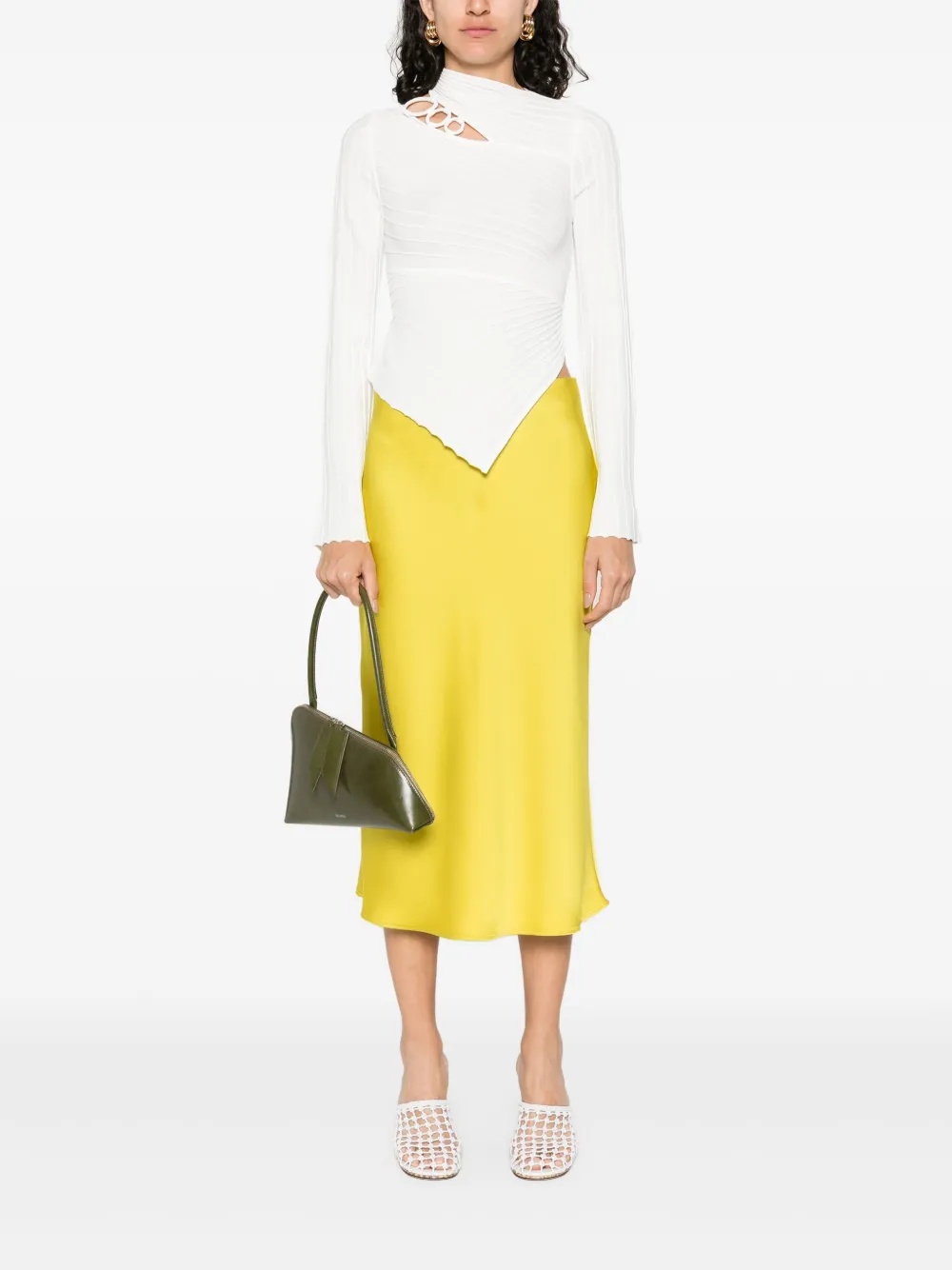 Calvin Klein Satijnen midi-rok - Groen