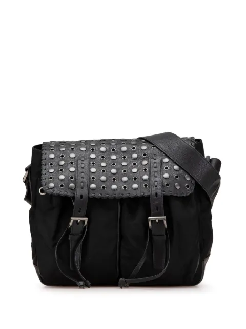 Prada Pre-Owned bolsa crossbody estilo mensajeto c on hebilla dible en Tessuto con apliques 2013-2024
