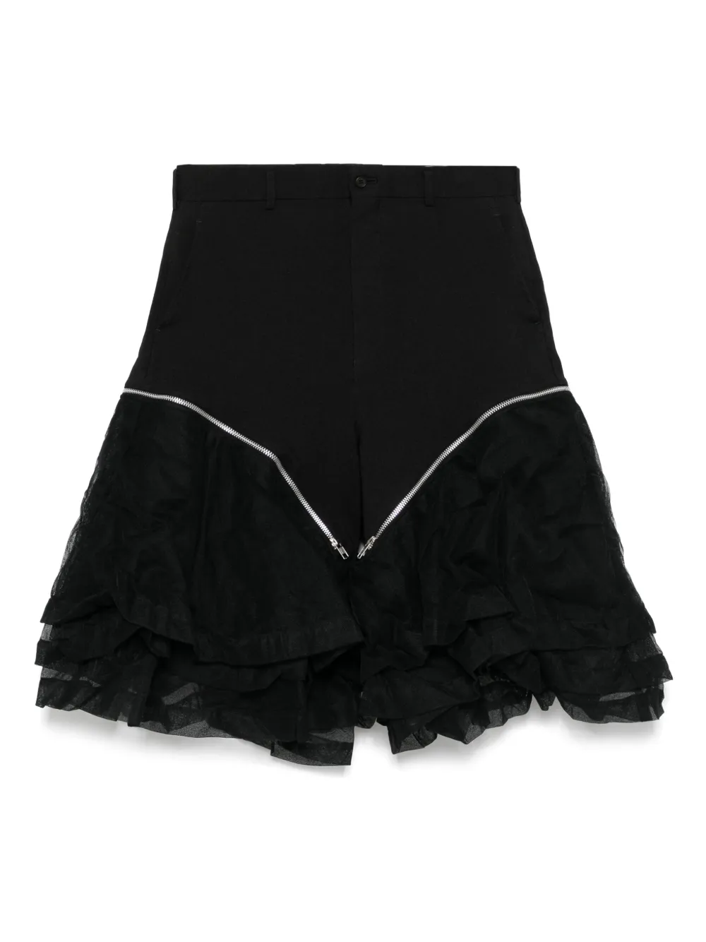 Comme des Garçons Homme Plus Shorts met ruches Zwart
