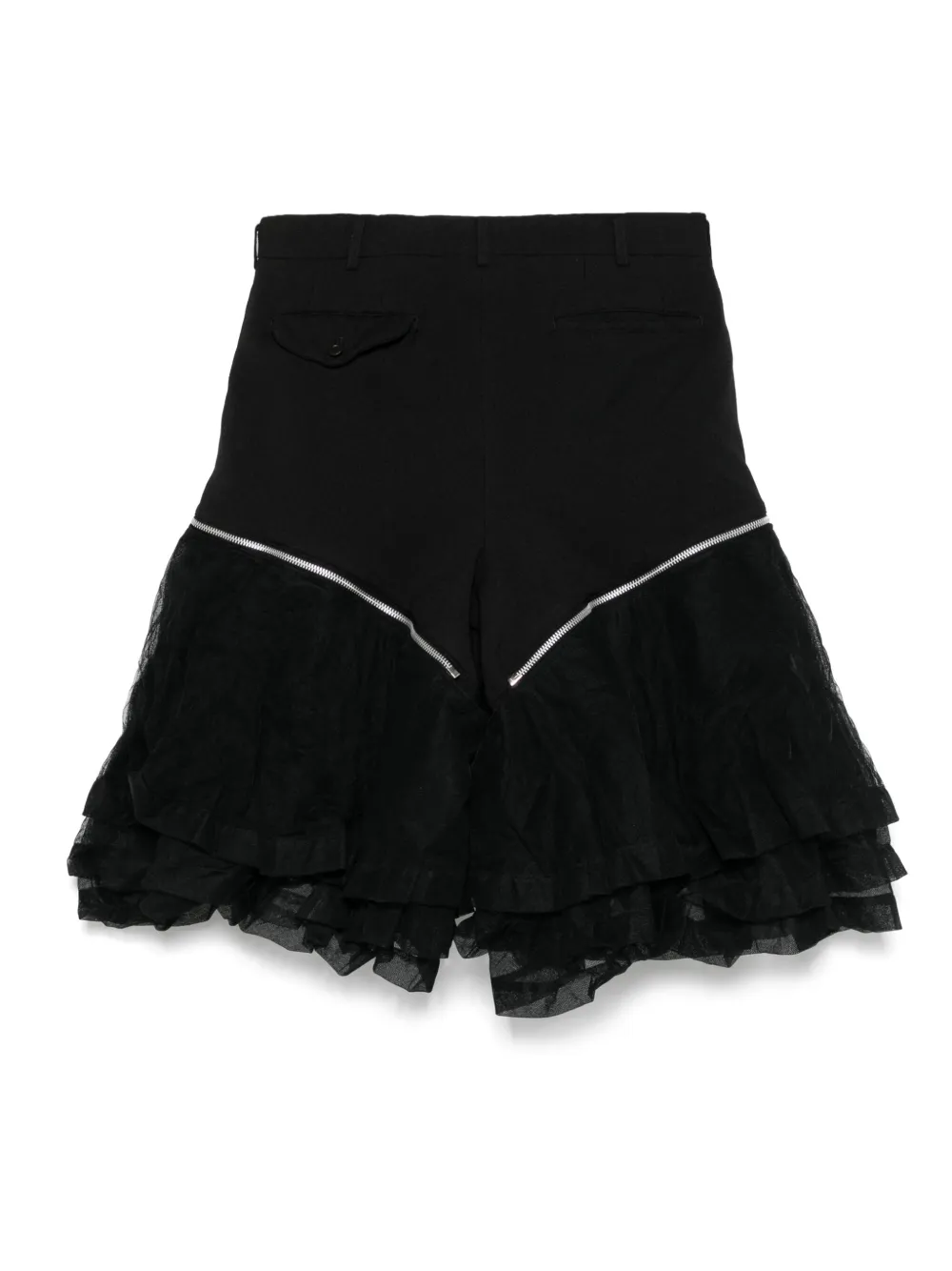 Comme des Garçons Homme Plus ruffled shorts - Zwart