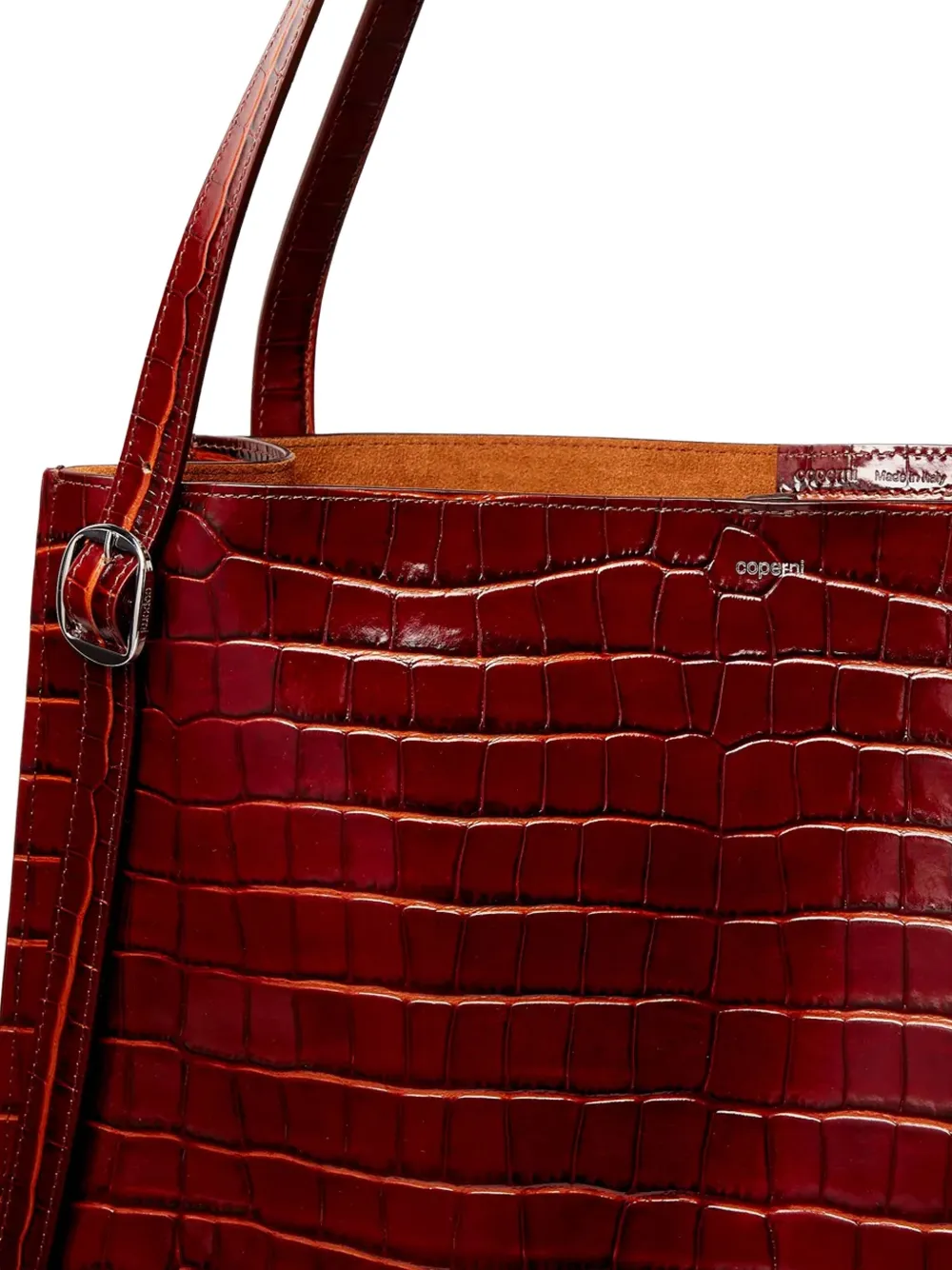 Coperni Belt crocodile-effect tote bag Bruin