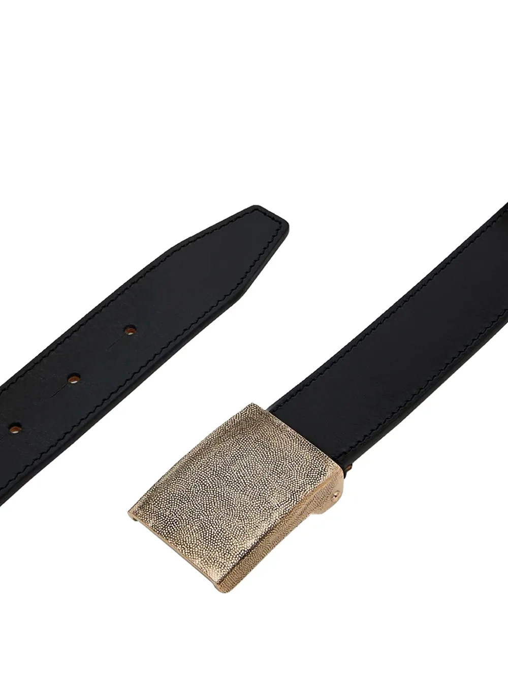 LEMAIRE leather square-buckle belt Zwart