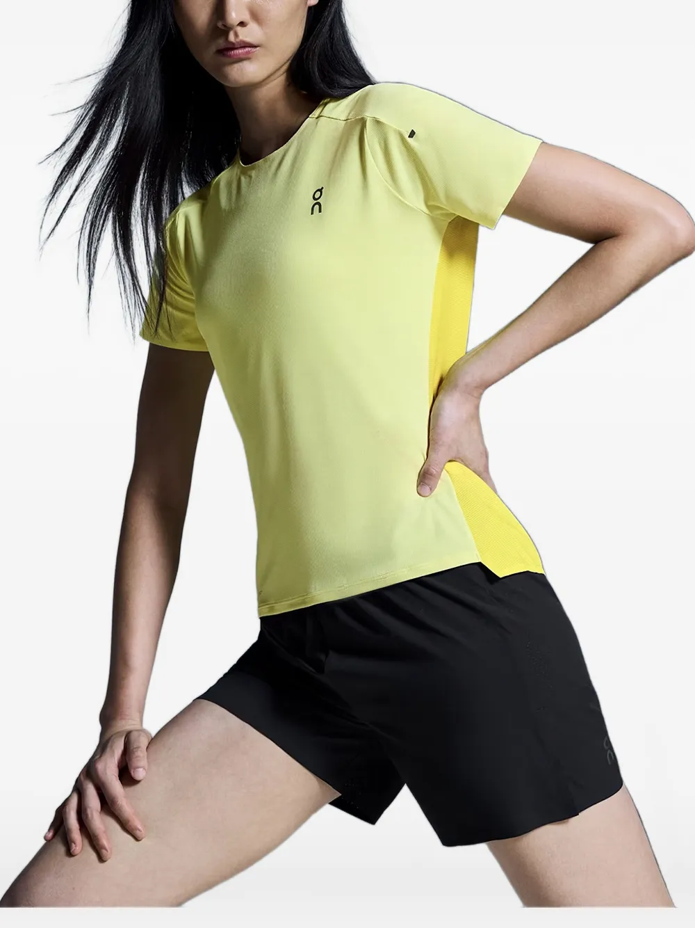 On Running Panelled Short-sleeved Performance T-shirt In Green