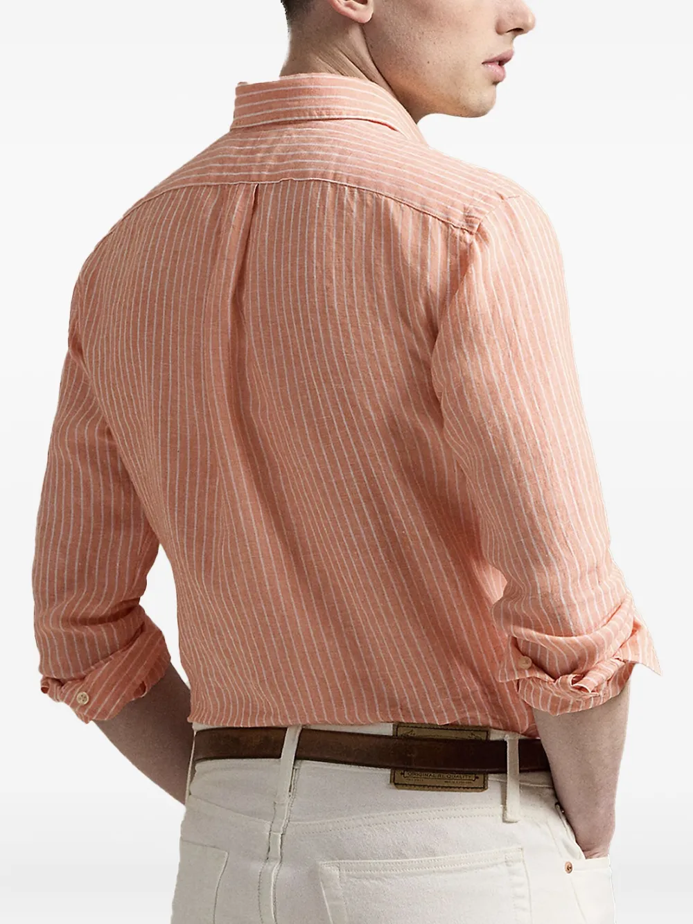 Polo Ralph Lauren striped linen shirt Oranje