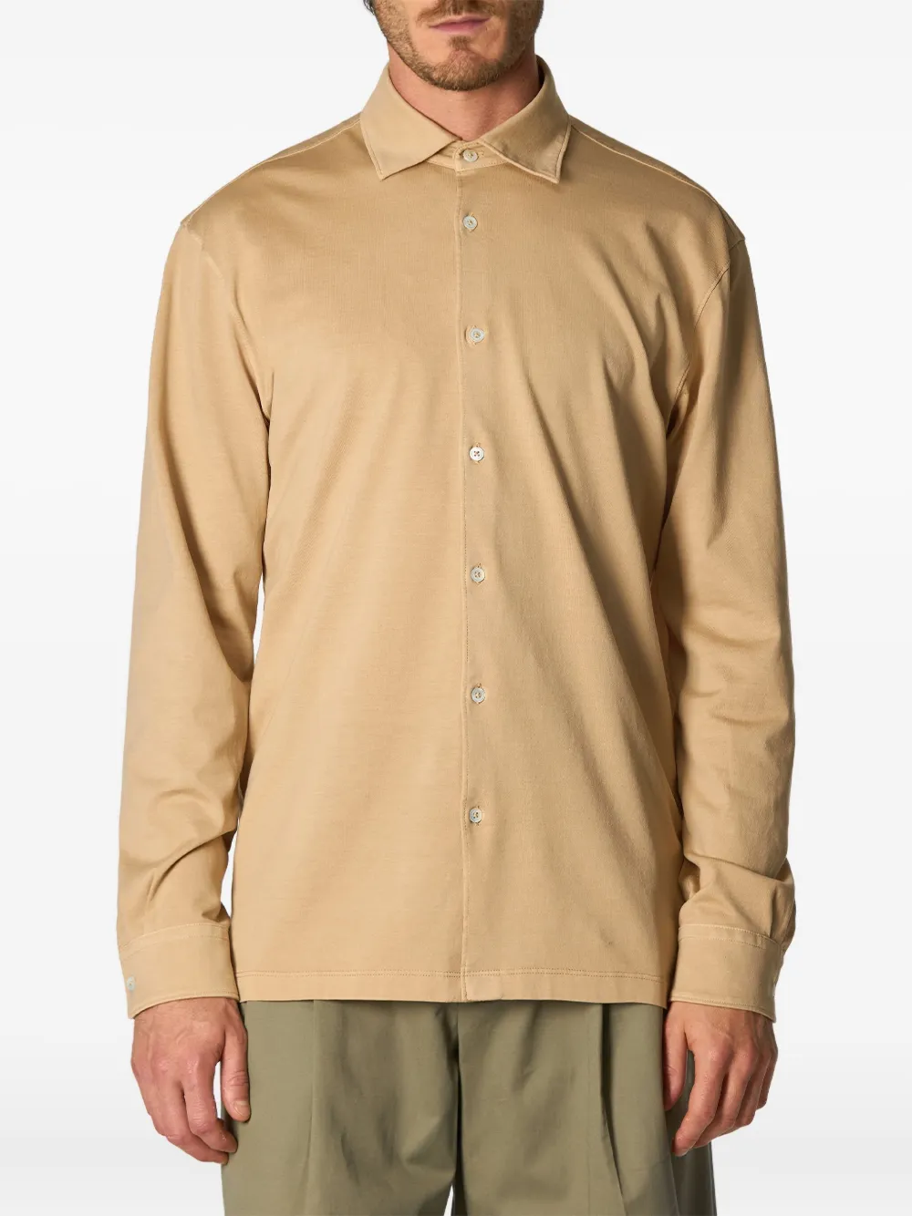 Roberto Collina long-sleeve button-up shirt Geel