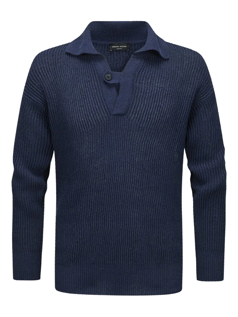 Roberto Collina polo-collar sweater Blauw