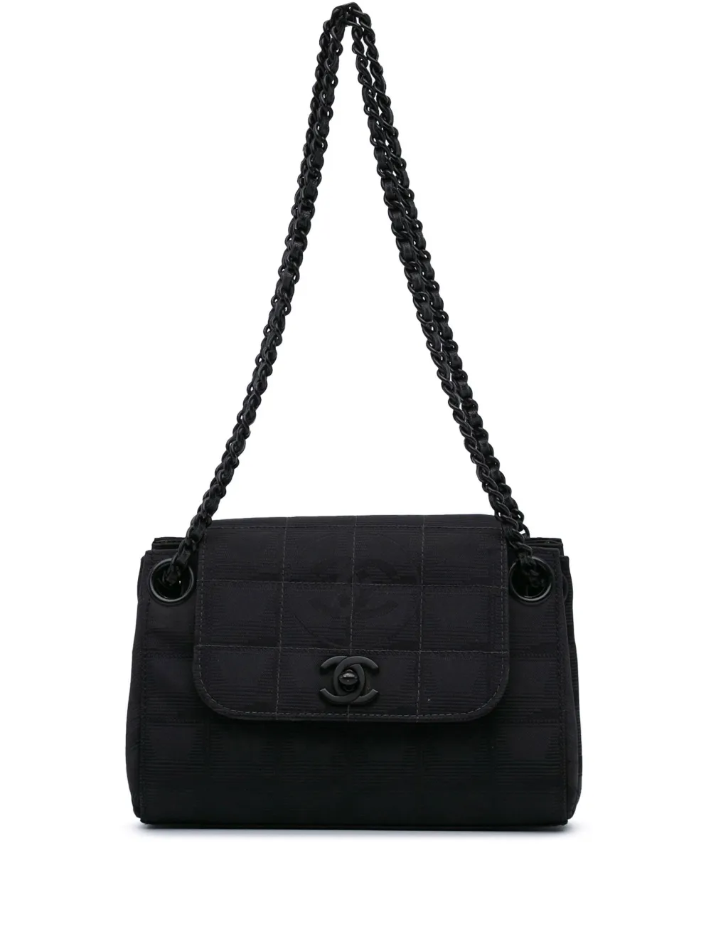 CHANEL Pre-Owned 2002-2003 Mini New Travel Line Nylon Accordion Flap CHANEL Pre-Owned 2002-2003 Mini New Travel Line Nylon Accordion Flap