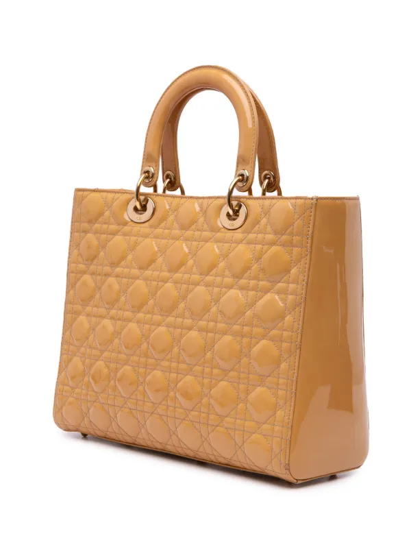 Christian Dior Pre-Owned 2011 ラージ パテント カナージュ Christian Dior Pre-Owned 2011 ラージ パテント カナージュ