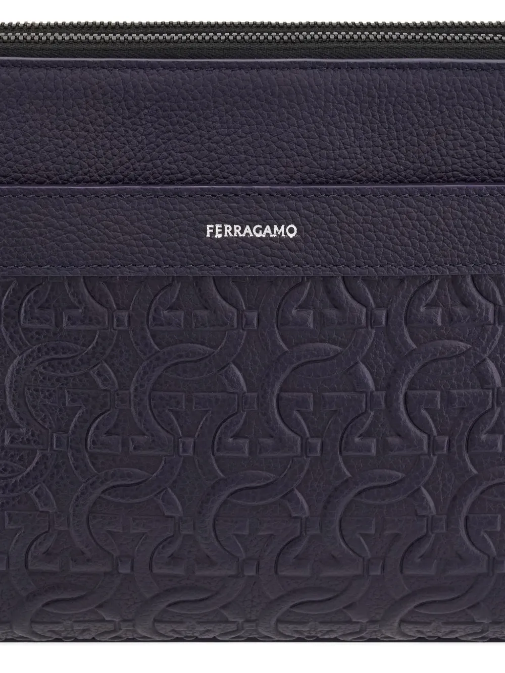 Shop Ferragamo Gancini-embossed Shoulder Bag
