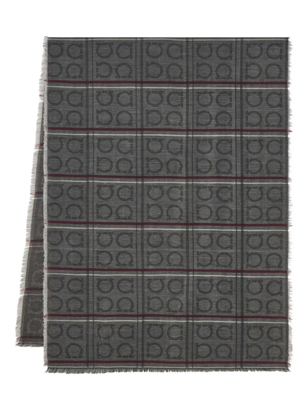 Ferragamo Stropdas met logo-jacquard Grijs