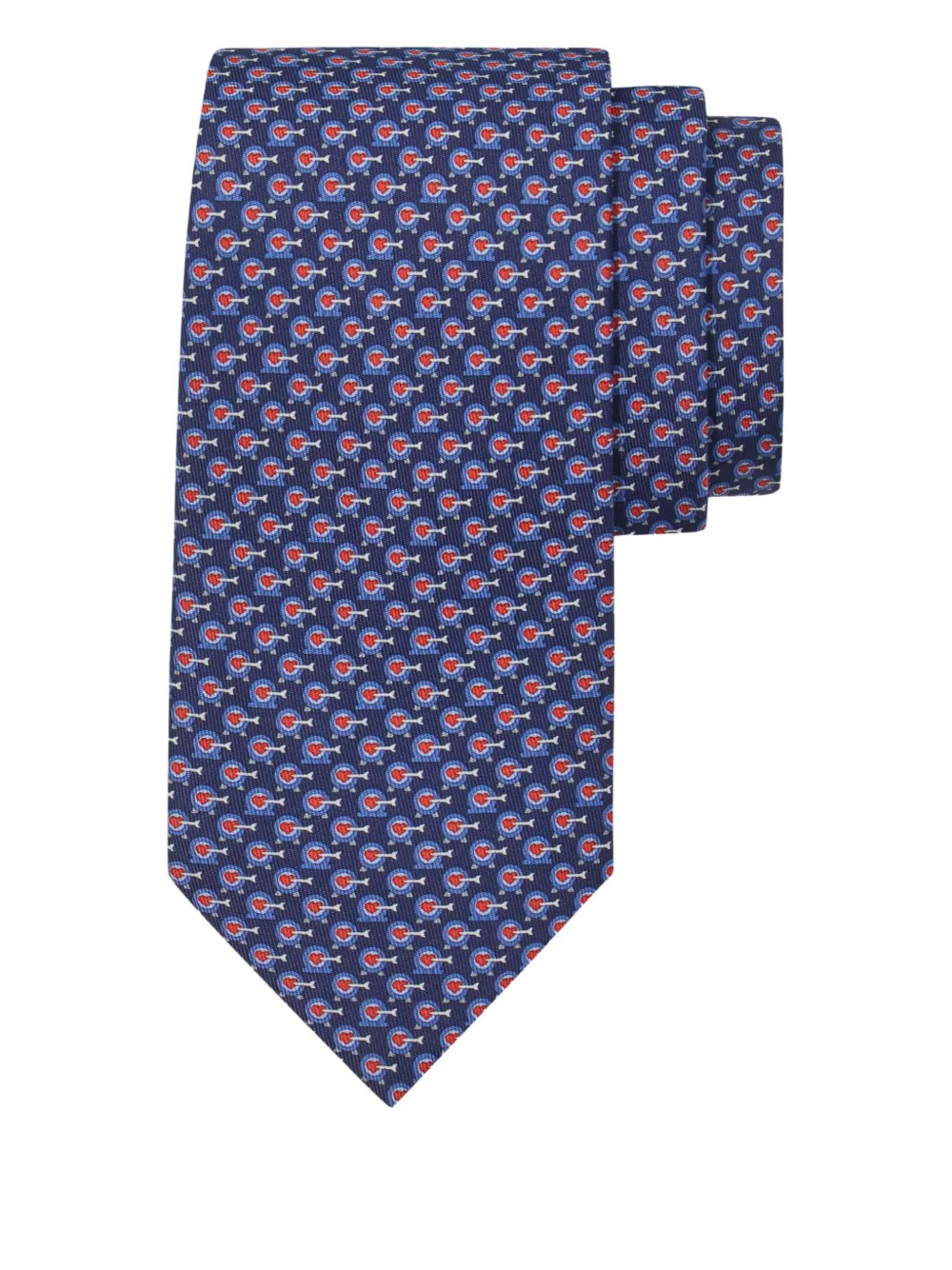 Ferragamo Zijden stropdas met Cupid-print Blauw