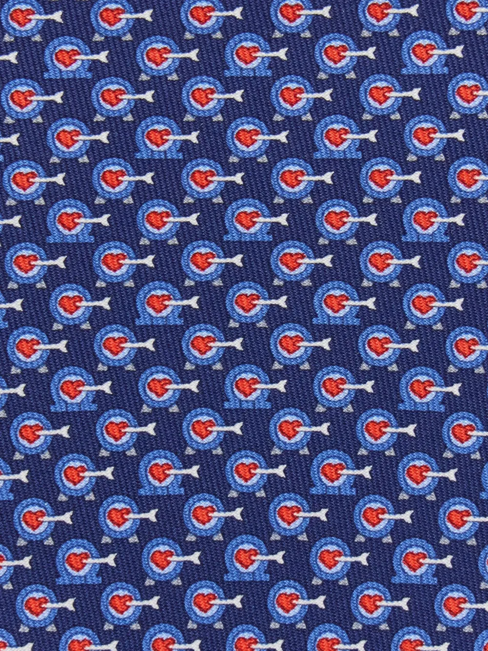 Ferragamo Zijden stropdas met Cupid-print Blauw