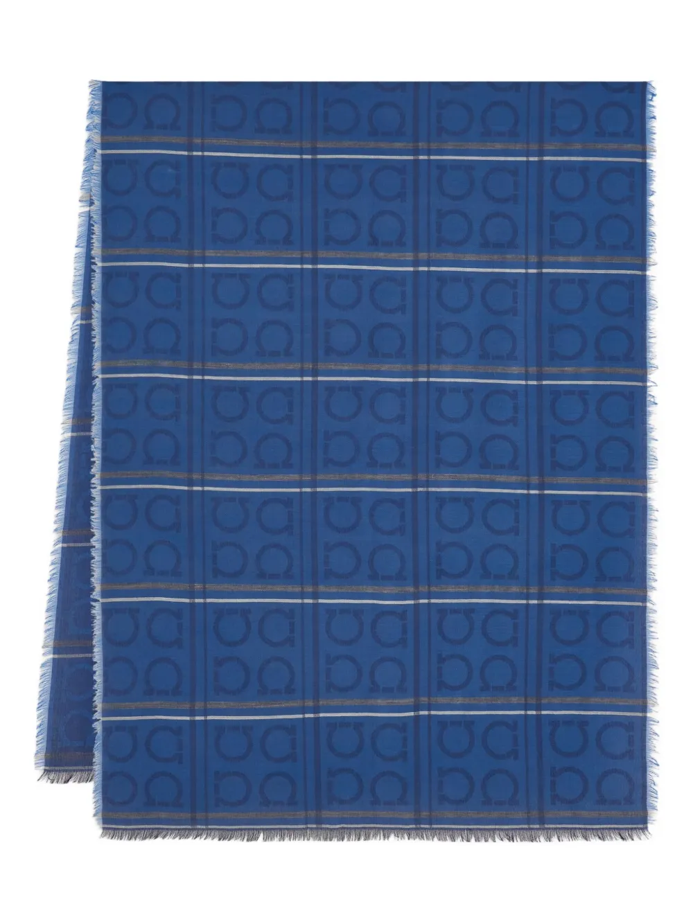 Ferragamo monogram-jacquard scarf | Blue | Image 1