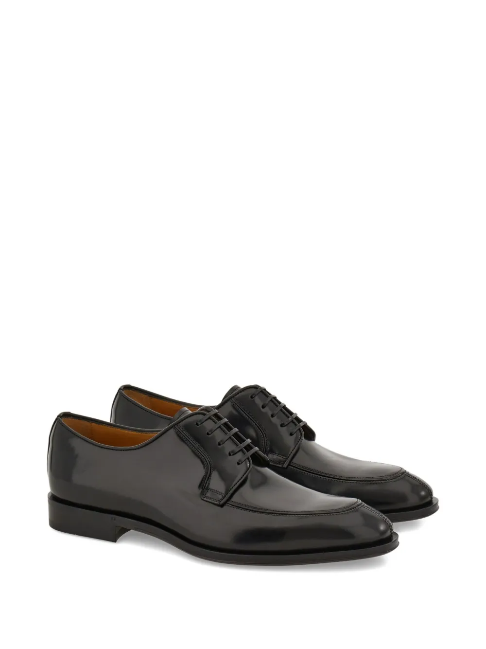 Ferragamo leather derby shoes - Zwart
