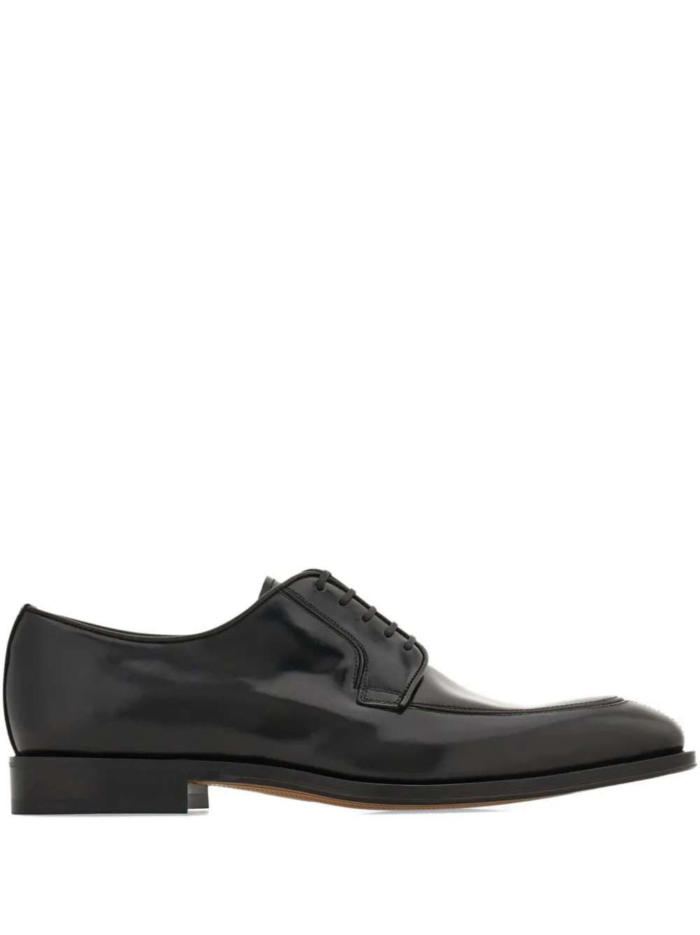 Ferragamo leather derby shoes Zwart
