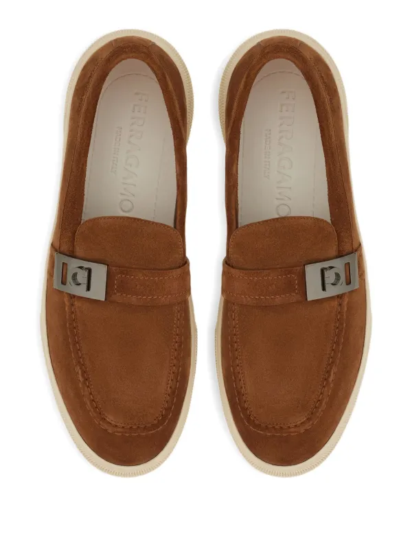 FERRAGAMO ブラウン スエード ローファー 極美品【Salvatore Ferragamo】サルヴァトーレ フェラガモ