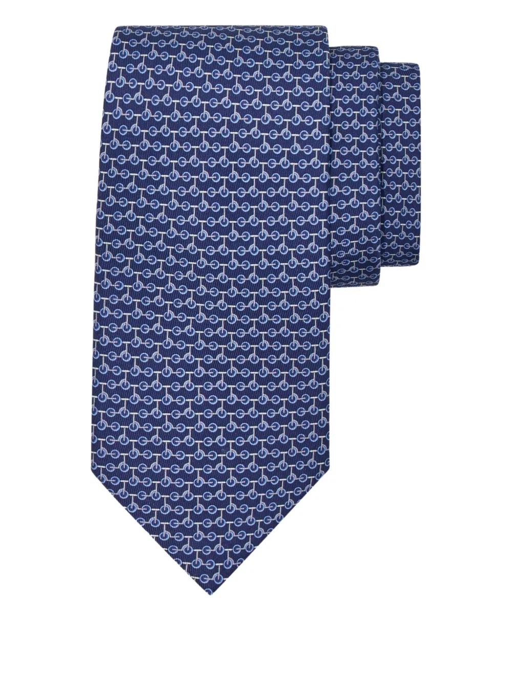 Ferragamo Kick zijden stropdas met print Blauw