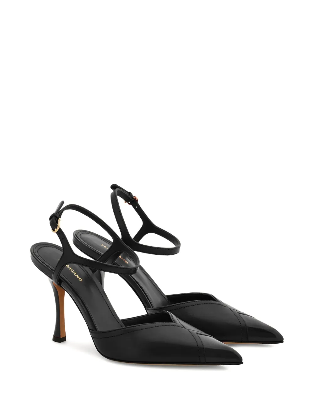 Ferragamo Pump with contrasting inlays Black