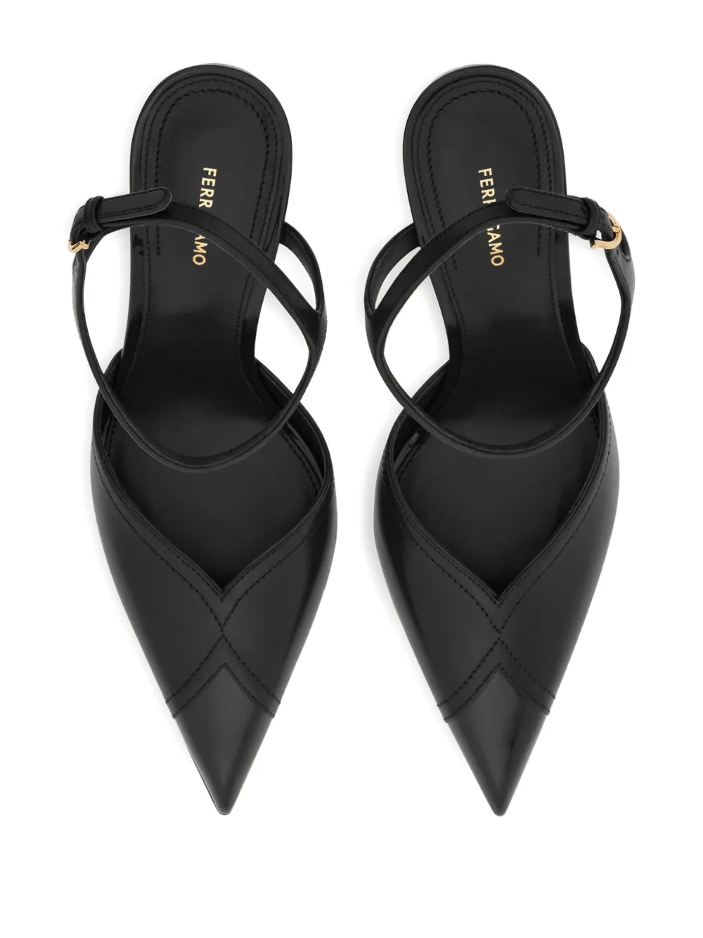 Ferragamo Pump with contrasting inlays Black