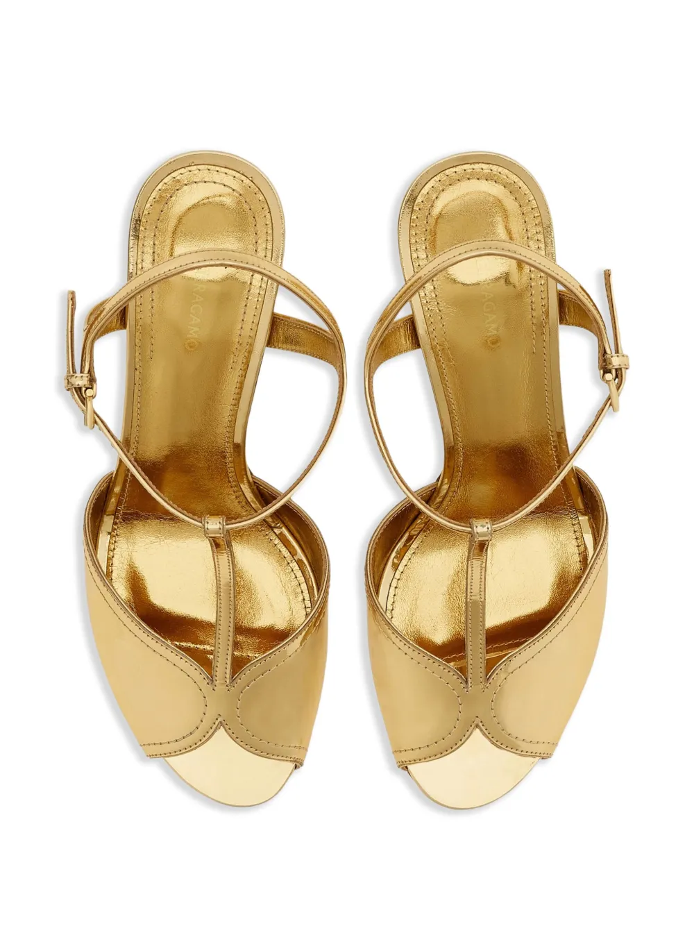 Ferragamo 70 mm sandalen met T-bandje Goud