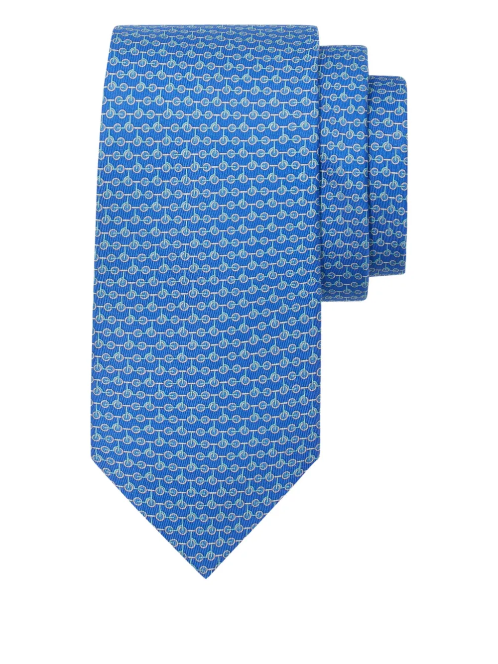 Ferragamo Kick zijden stropdas met print Blauw