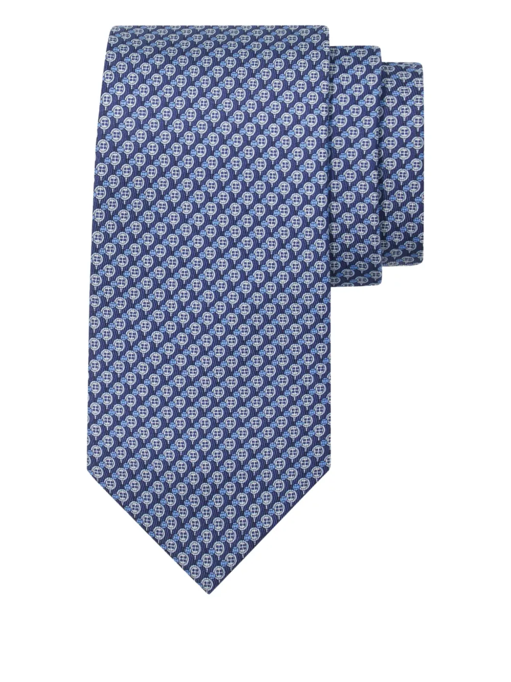Ferragamo Zijden stropdas met Tennis-print Blauw