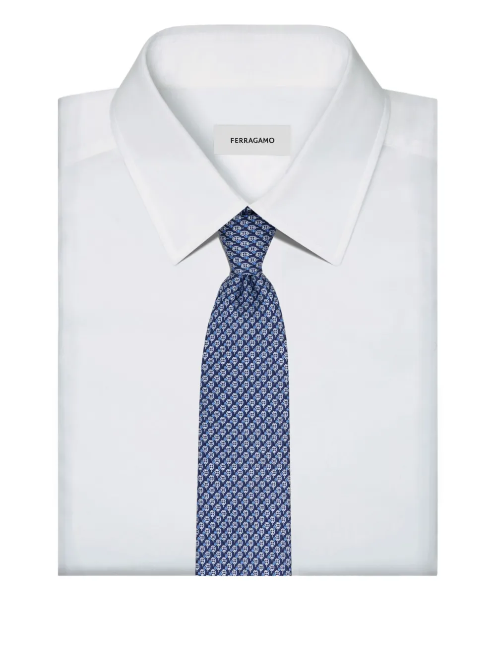 Ferragamo Zijden stropdas met Tennis-print Blauw
