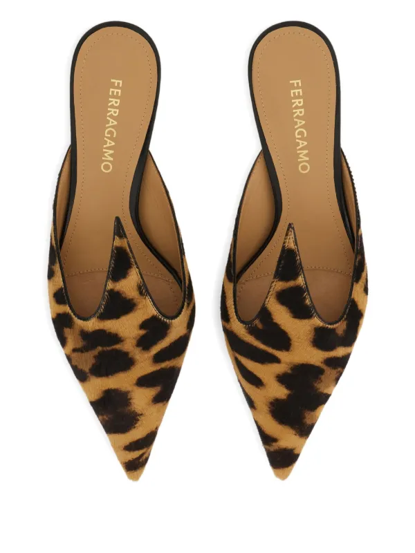 Ferragamo 40mm leopard-print Mules | Brown | FARFETCH