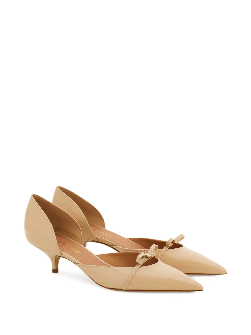 Ferragamo 40mm mini bow pumps - Beige