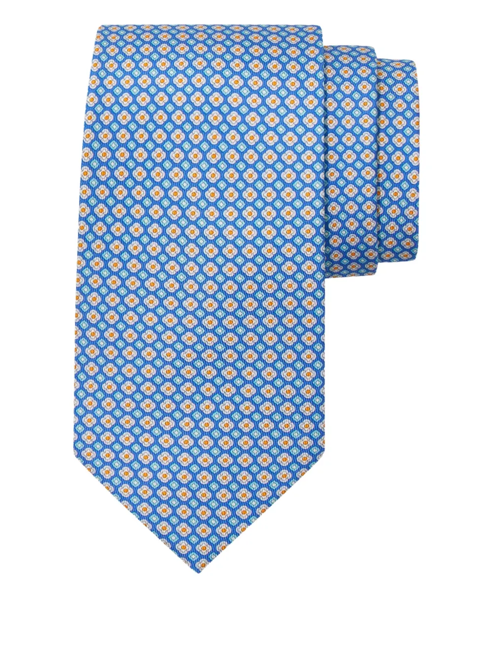 Ferragamo Zijden stropdas met bloemenprint Blauw