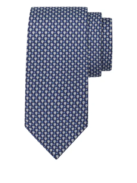 Ferragamo Gravata de seda com padronagem