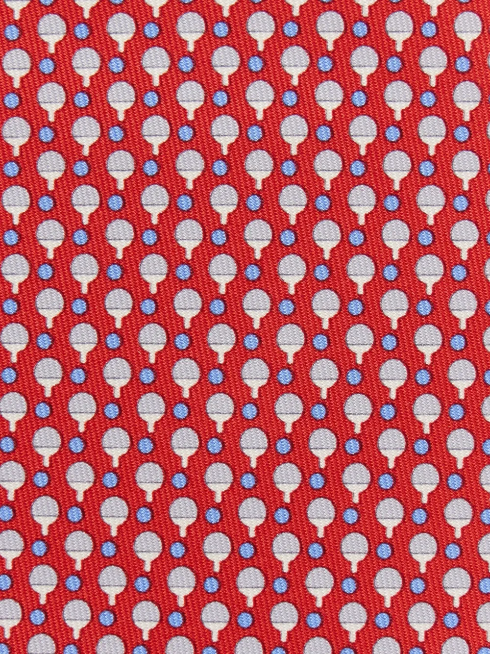 Ferragamo Ping pong print silk tie - Rood