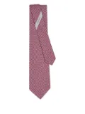 Ferragamo Flower-print silk tie - Red