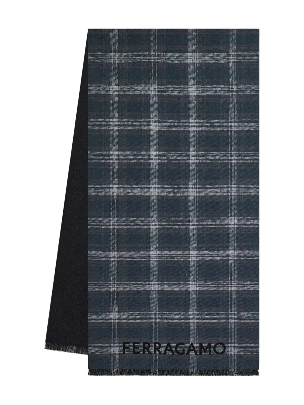 Ferragamo Wollen sjaal met tartan-ruit Groen