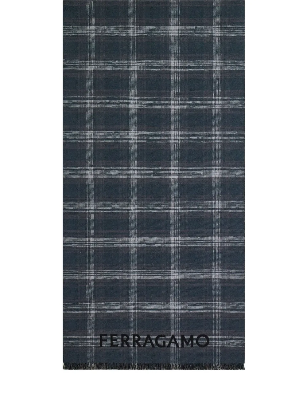 Ferragamo Wollen sjaal met tartan-ruit Groen