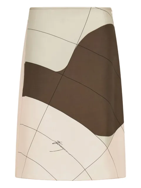 Ferragamo printed silk midi skirt