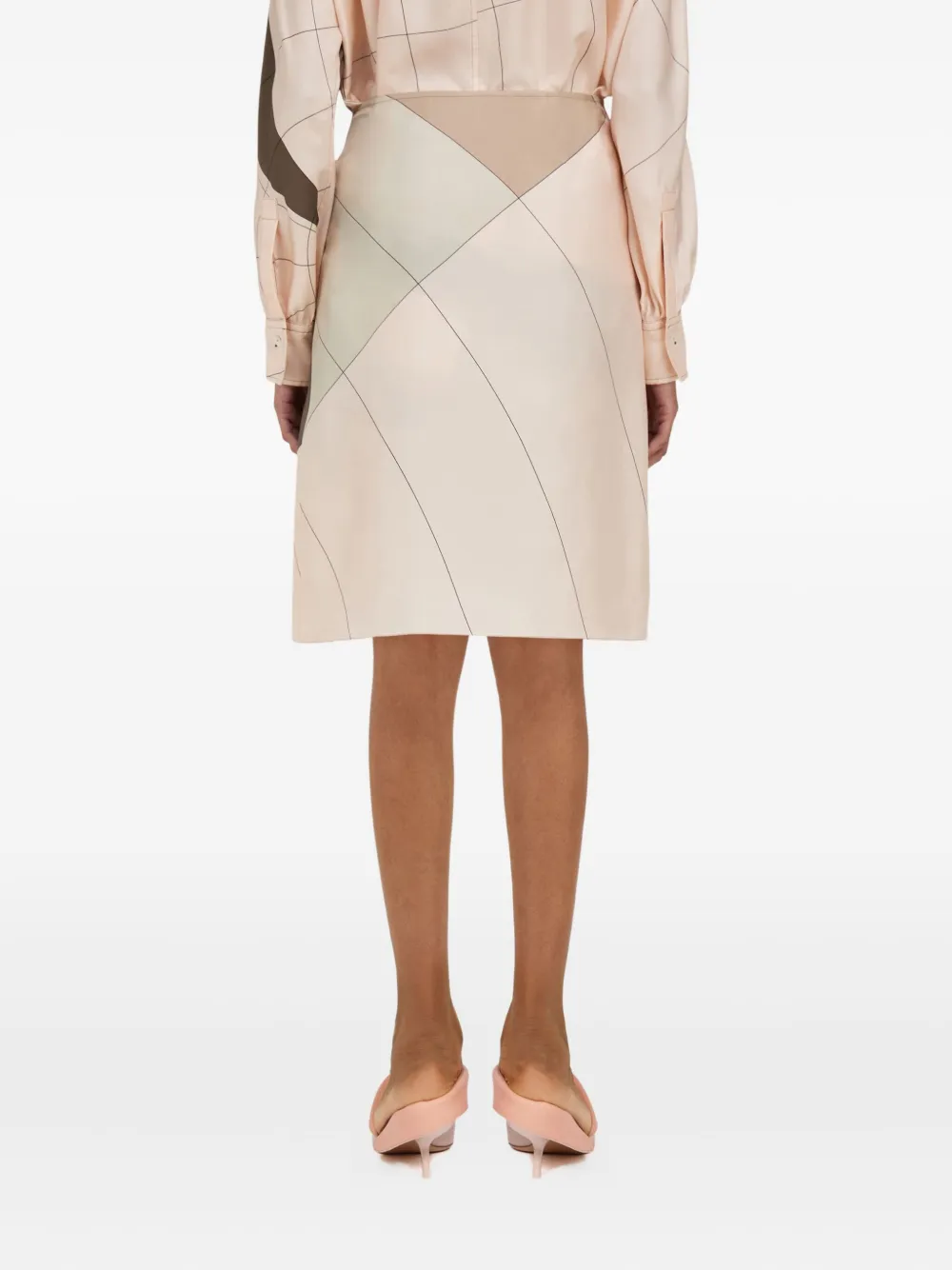 Ferragamo Zijden midi-rok met print Roze